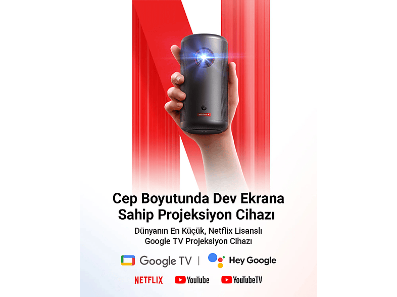 ANKER Nebula Capsule 3 Akıllı Taşınabilir Projeksiyon Cihazı Siyah
