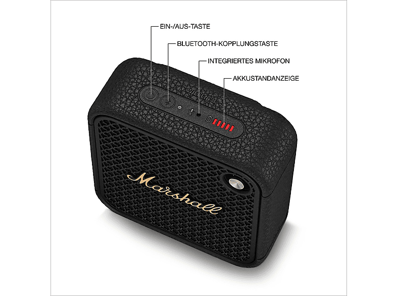 Marshall Willen II Bluetooth Lautsprecher, Black & Brass — Foto 5 von 5