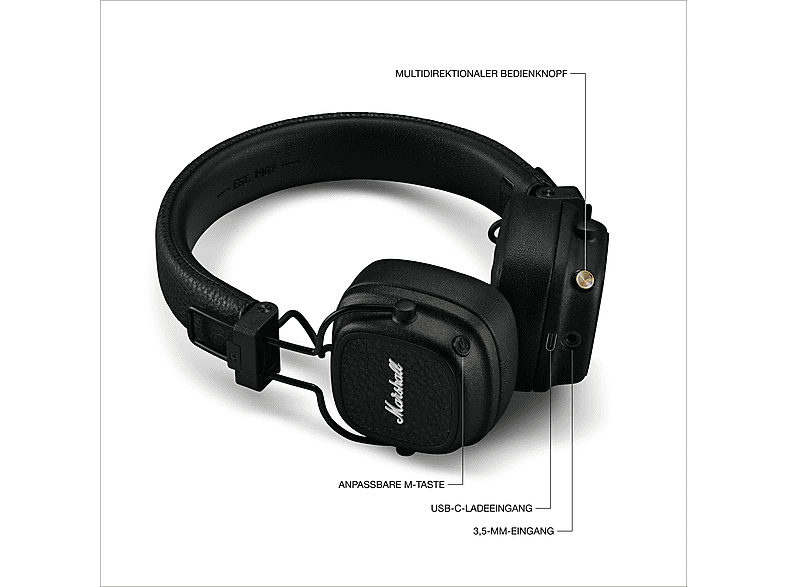 Marshall Major V Kopfhörer On Ear, Black — Foto 5 von 5