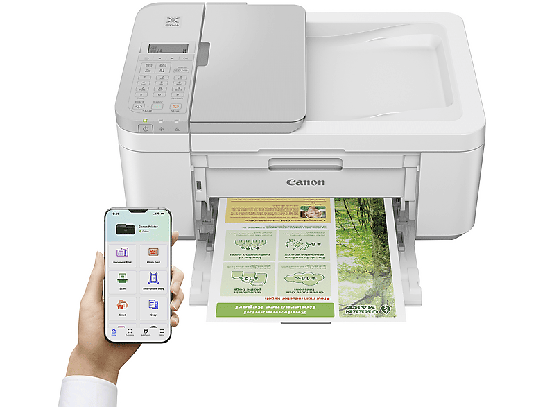 CANON Pixma TR4756i Multifunktionsdrucker, WLAN, Duplexeinheit (für beidseitigen Druck), A4, A5, Weiß — Foto 2 von 3