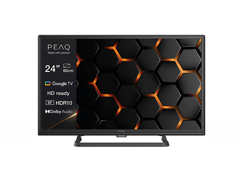 REACONDICIONADO Seminuevo Muy bueno TV LED 24" - PEAQ PTV 24GH-5124C, HD, Google TV, HD Ready, HDR10, Dolby Audio, Smart DVB-T2 (H.265), Negro