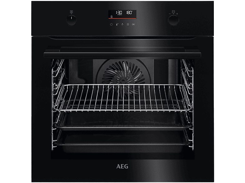 AEG BPK535060B, Multifunción, Pirolítico, 71 l, Función Grill, 60 cm, Cristal Negro