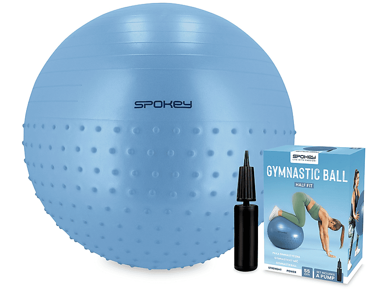 Piłka gimnastyczna z częścią do masażu SPOKEY Half Fit 55cm
