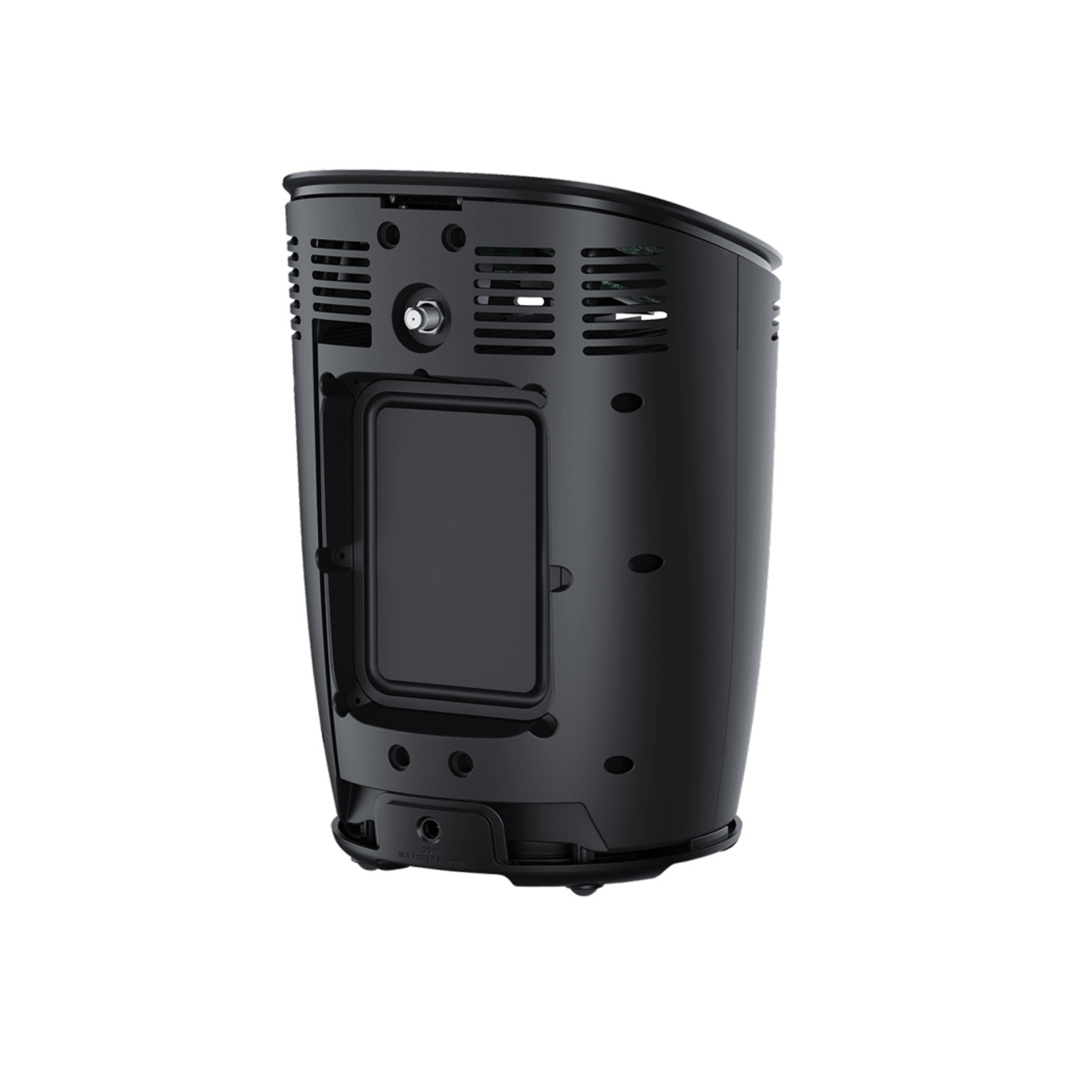 Black device with back panel details visible. White background.