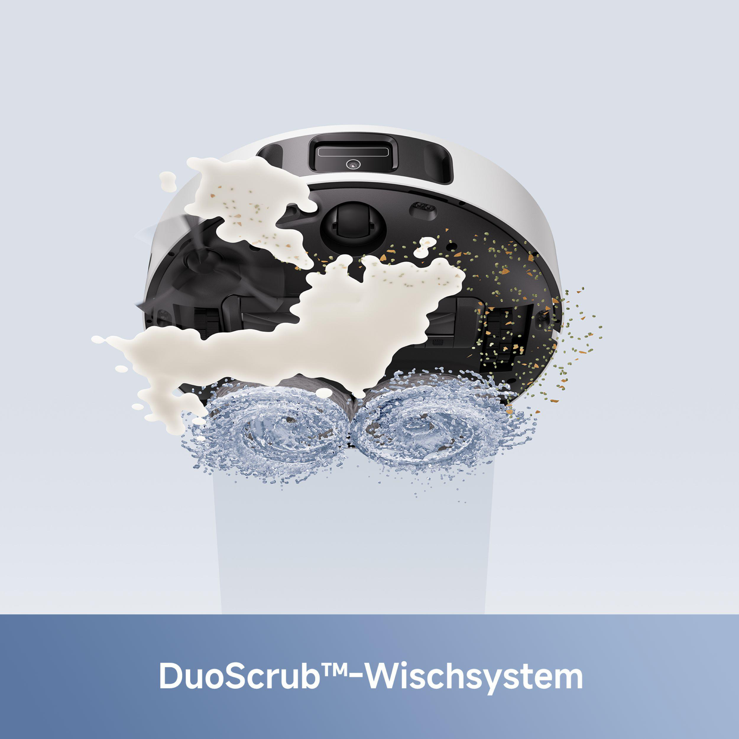 Eine hohe, weiße Fernbedienung mit schwarzem Oberteil.
