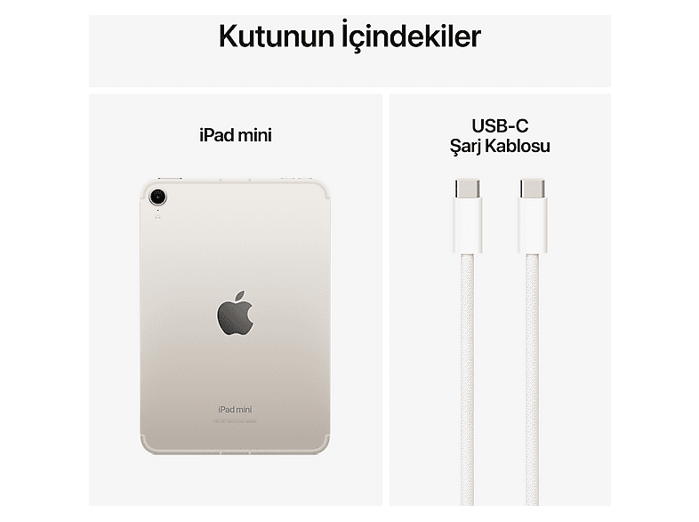 APPLE iPad Mini 7 8.3 inç 256 GB Wi‑Fi + Cellular Tablet Yıldız