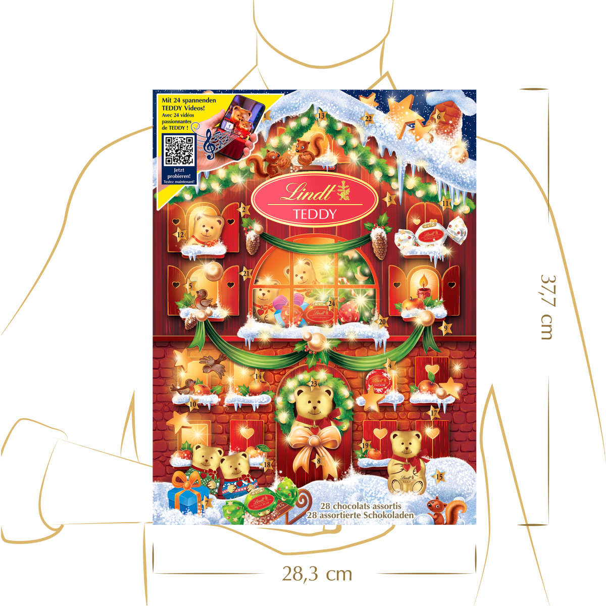 LINDT TEDDY Calendario dell'Avvento AR con 24 video