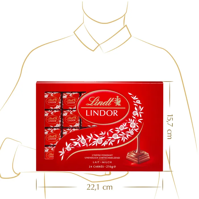 LINDT LINDOR Carrés Milchschokolade