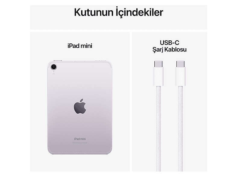 APPLE iPad Mini 7 8.3 inç 128 GB Wi‑Fi + Cellular Tablet Mor