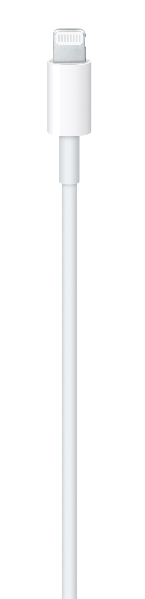 Biały kabel Lightning do USB na białym tle.