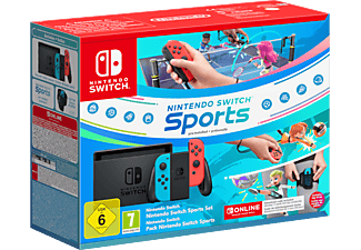 NINTENDO Switch, neon piros/neon kék + Nintendo Switch Sports + 12 hónapos Nintendo Switch Online előfizetés