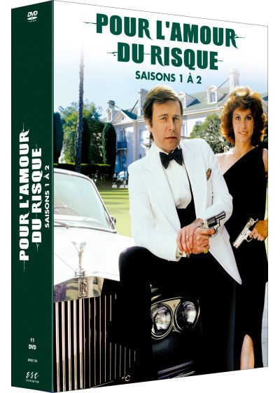 DVD-hoes van “Pour l'amour du risque”. Met een stel bij een witte auto en een herenhuis.