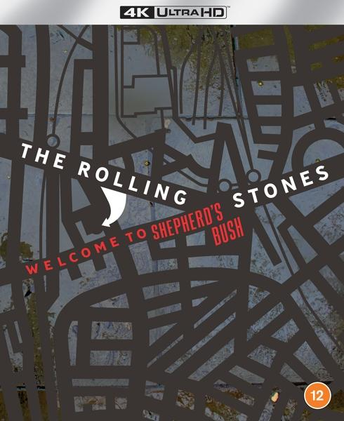 Filmcover: Kartendesign mit 'The Rolling Stones' und 'Welcome to Shepherd's Bush'.