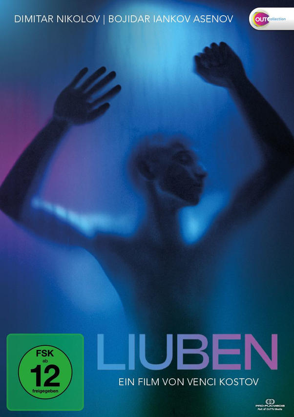 Filmplakat mit Silhouette eines Mannes hinter Glas. Titel: LIUBEN.