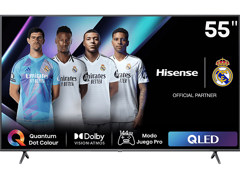 Hisense 55E7NQ Pro, UHD 4K, Game Bar, 144Hz, Dolby Vision IQ, Atmos, Subwoofer, IA, Negro