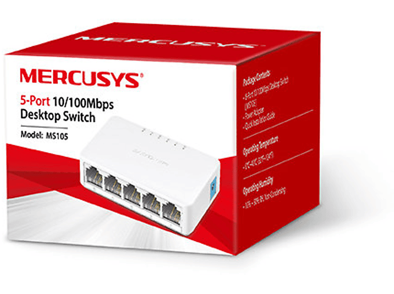 Switch MERCUSYS MS105 Fast Ethernet, 5 portów – zdjęcie 3