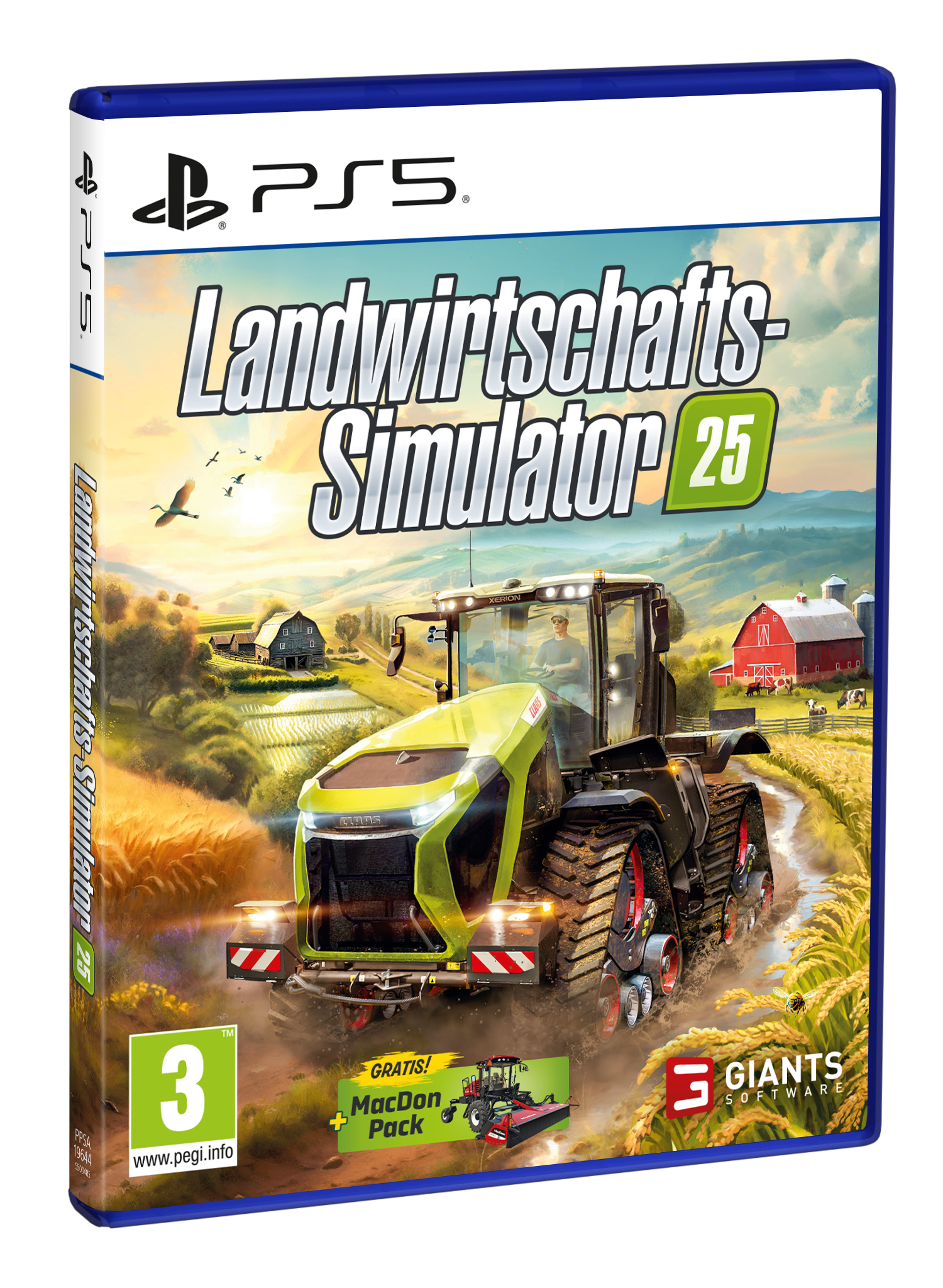 PS5-Spielbox für 'Landwirtschafts-Simulator 25'. Das Cover zeigt einen Traktor auf einem Feld.