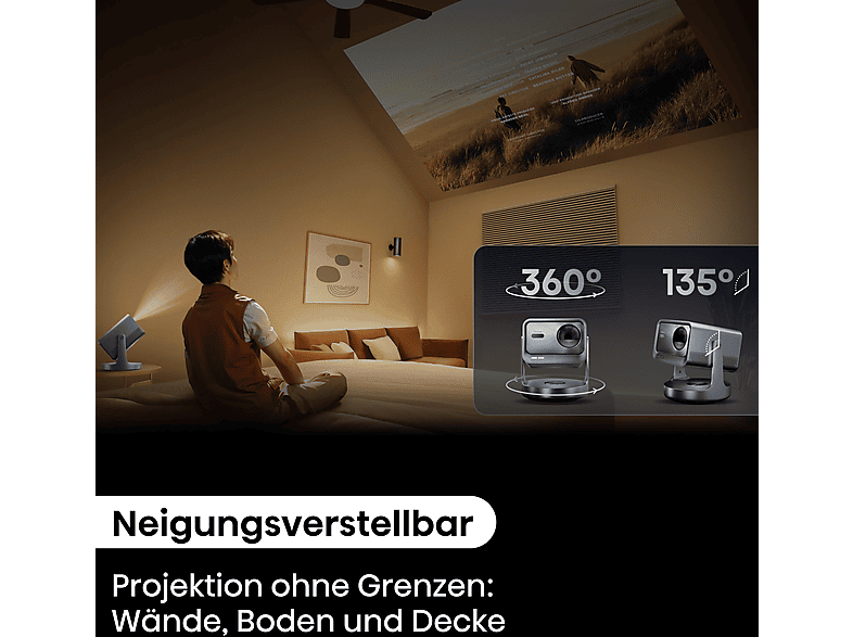 Hisense C2 Pro, 2600 ANSI Lumen, (65-300 Zoll) Smart Mini Laser Projektor (UHD 4K, 3D, 2600 cd/m²) — Foto 4 von 5