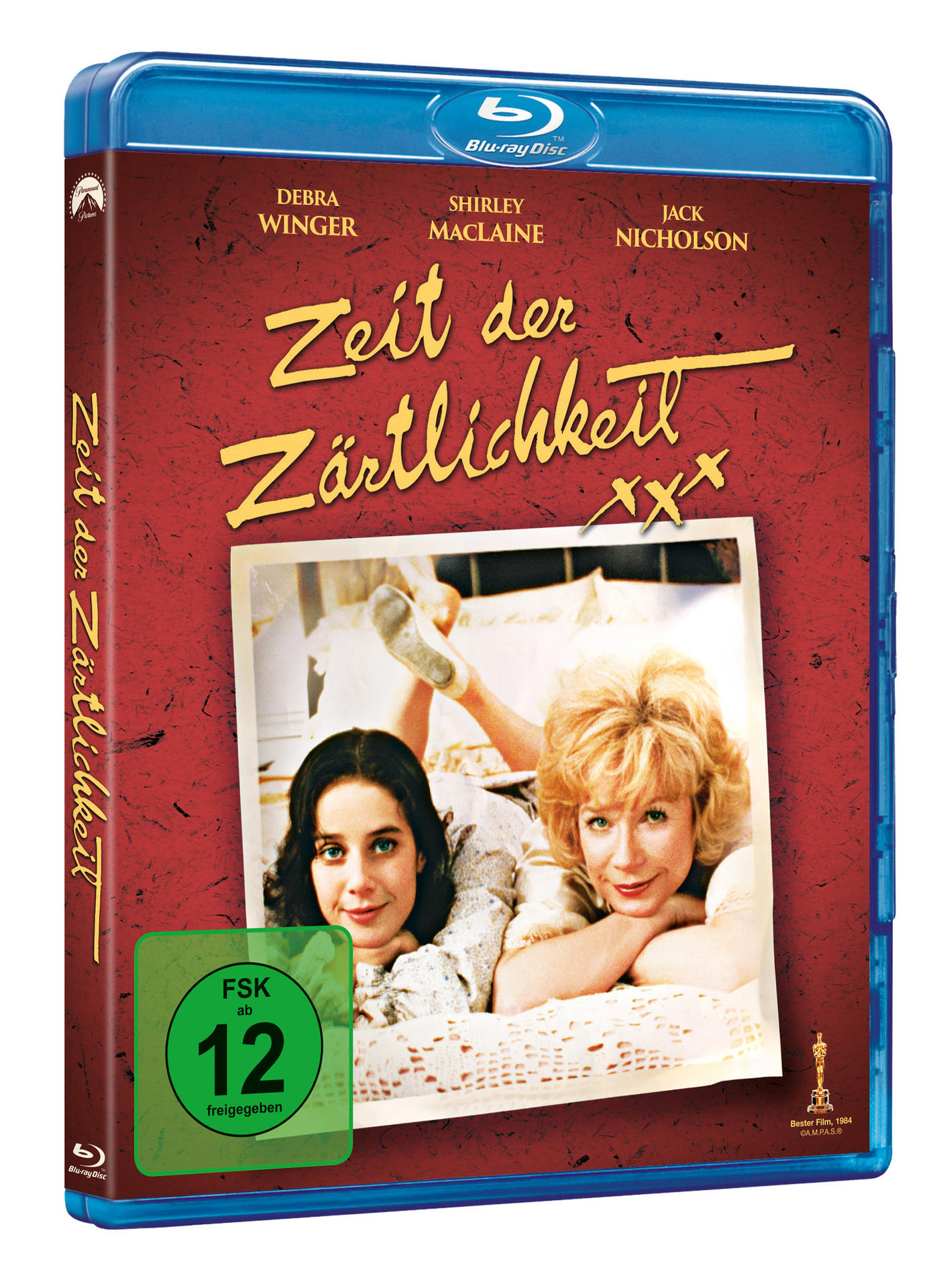 Eine Blu-ray-Hülle mit einem Foto von zwei Frauen und dem Titel Zeit der Zärtlichkeit.