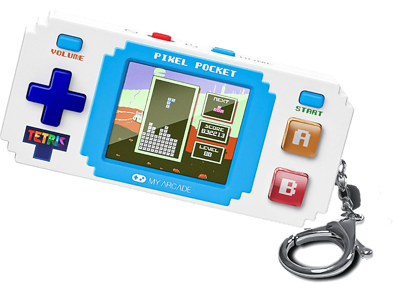 Consola retro – My Arcade Pixel Pocket Tetris Mini Portable, 10 juegos, Llavero portátil