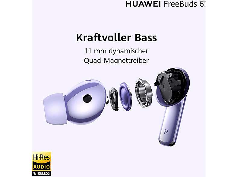 HUAWEI FreeBuds 6i, In-ear Kopfhörer Bluetooth White