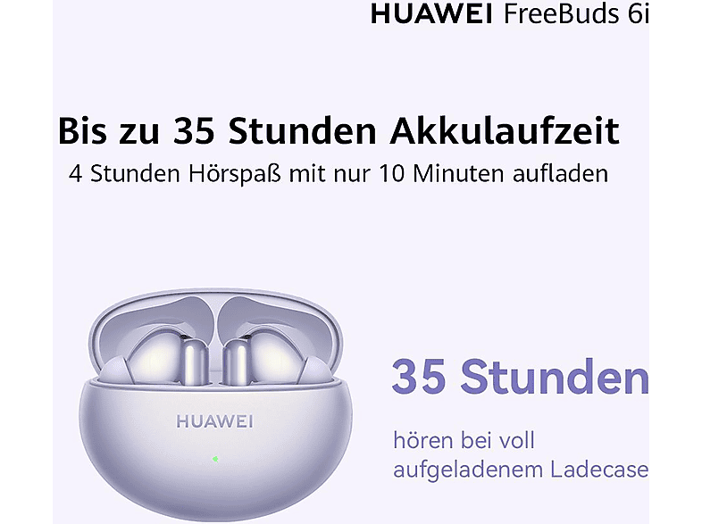 HUAWEI FreeBuds 6i, In-ear Kopfhörer Bluetooth White