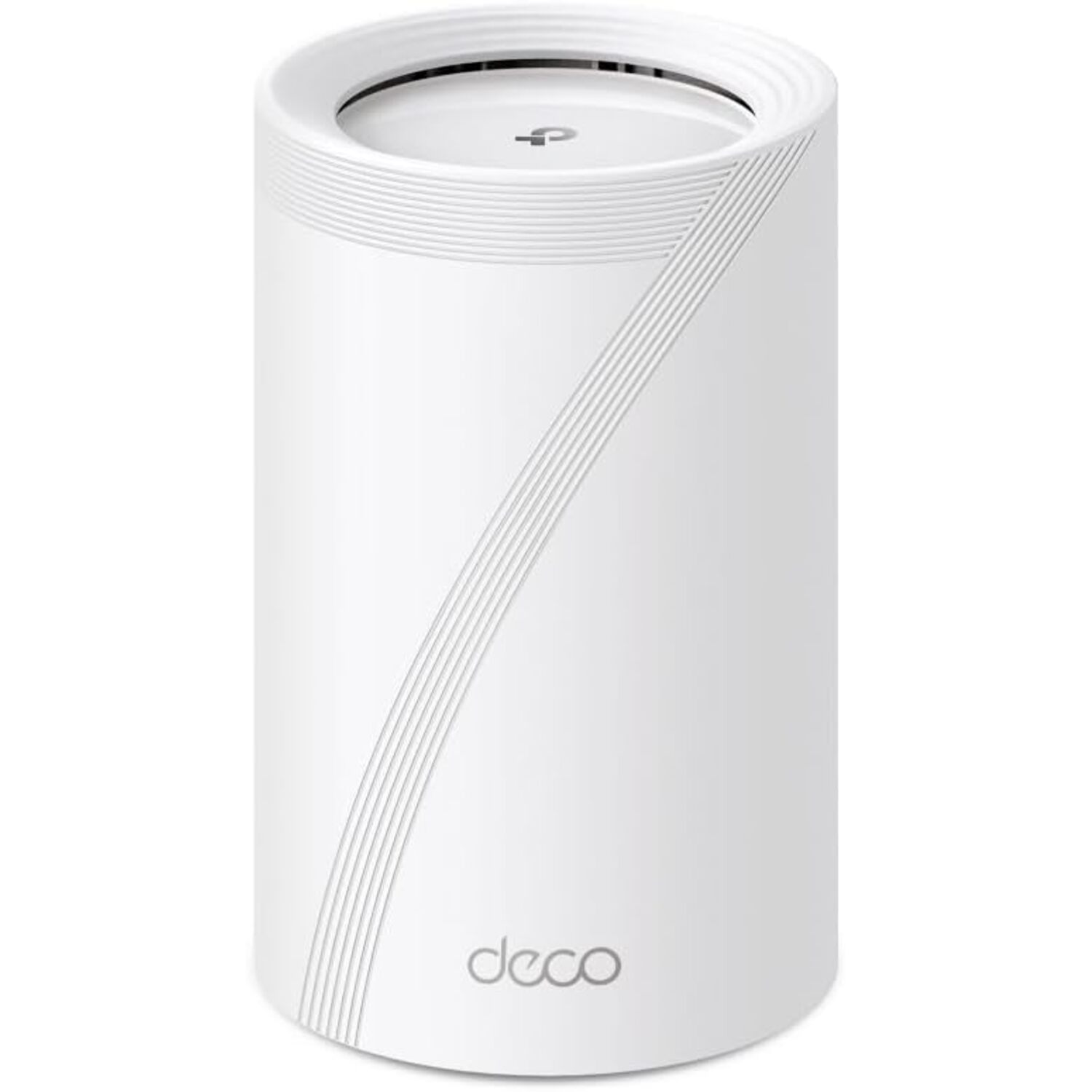 Un appareil cylindrique blanc avec un logo TP-Link.