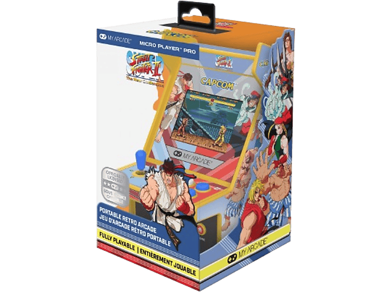 Consola retro - My Arcade Micro Player Street Fighter II, Pantalla color 2.75", Altavoz incorporado, Naranja