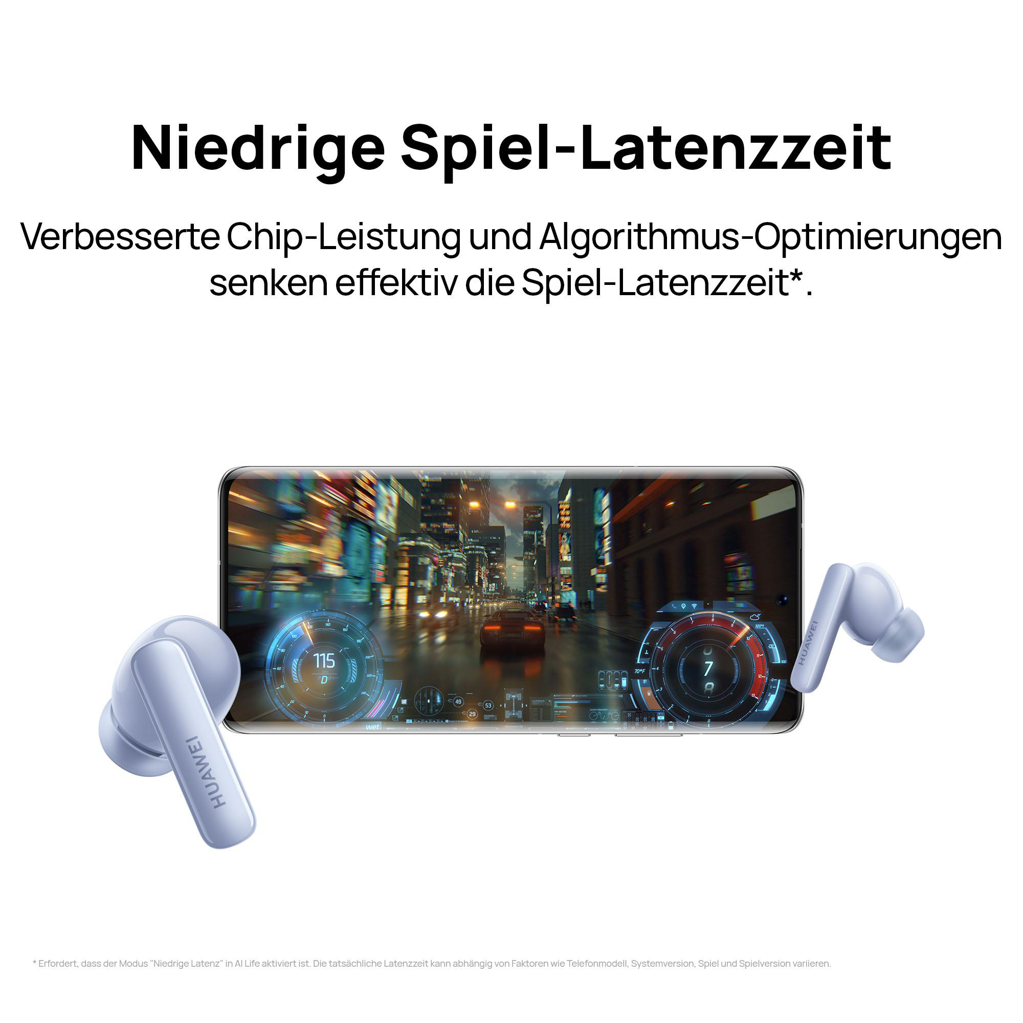Kopfhörer und Telefon mit Spieloberfläche.