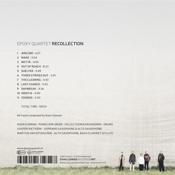 Rückseite einer CD-Hülle mit Titelliste und Credits. Inklusive Gruppenfoto der Band.