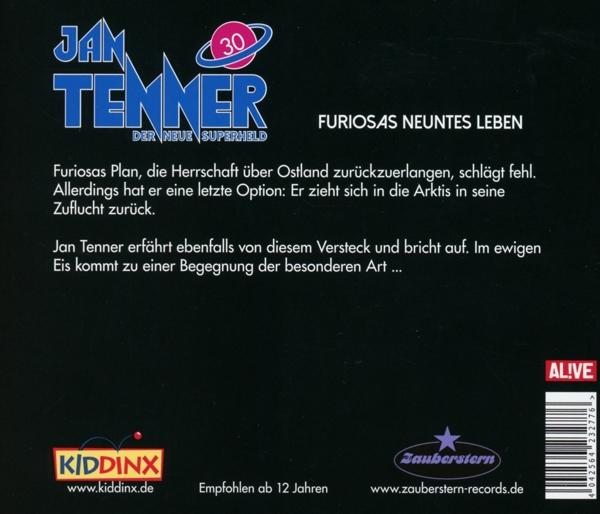 Buchcover mit Text über einen Superhelden namens Jan Tenner.