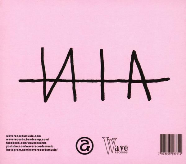 Ein rosa Hintergrund mit einem schwarz-weißen Logo, Text und einem Barcode.