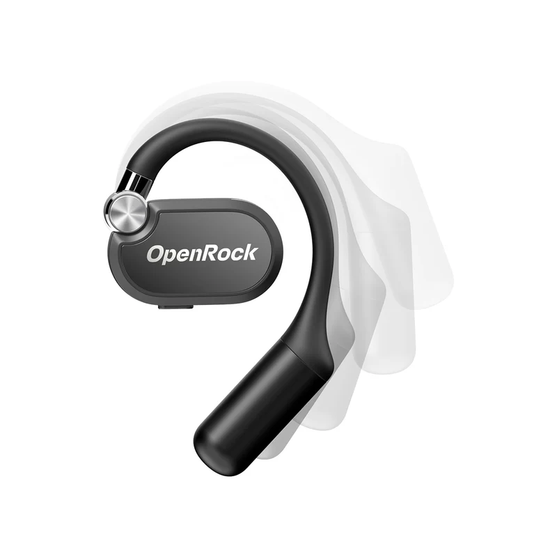 Schwarzer und grauer Kopfhörer mit 'OpenRock'-Aufdruck auf weißem Hintergrund.
