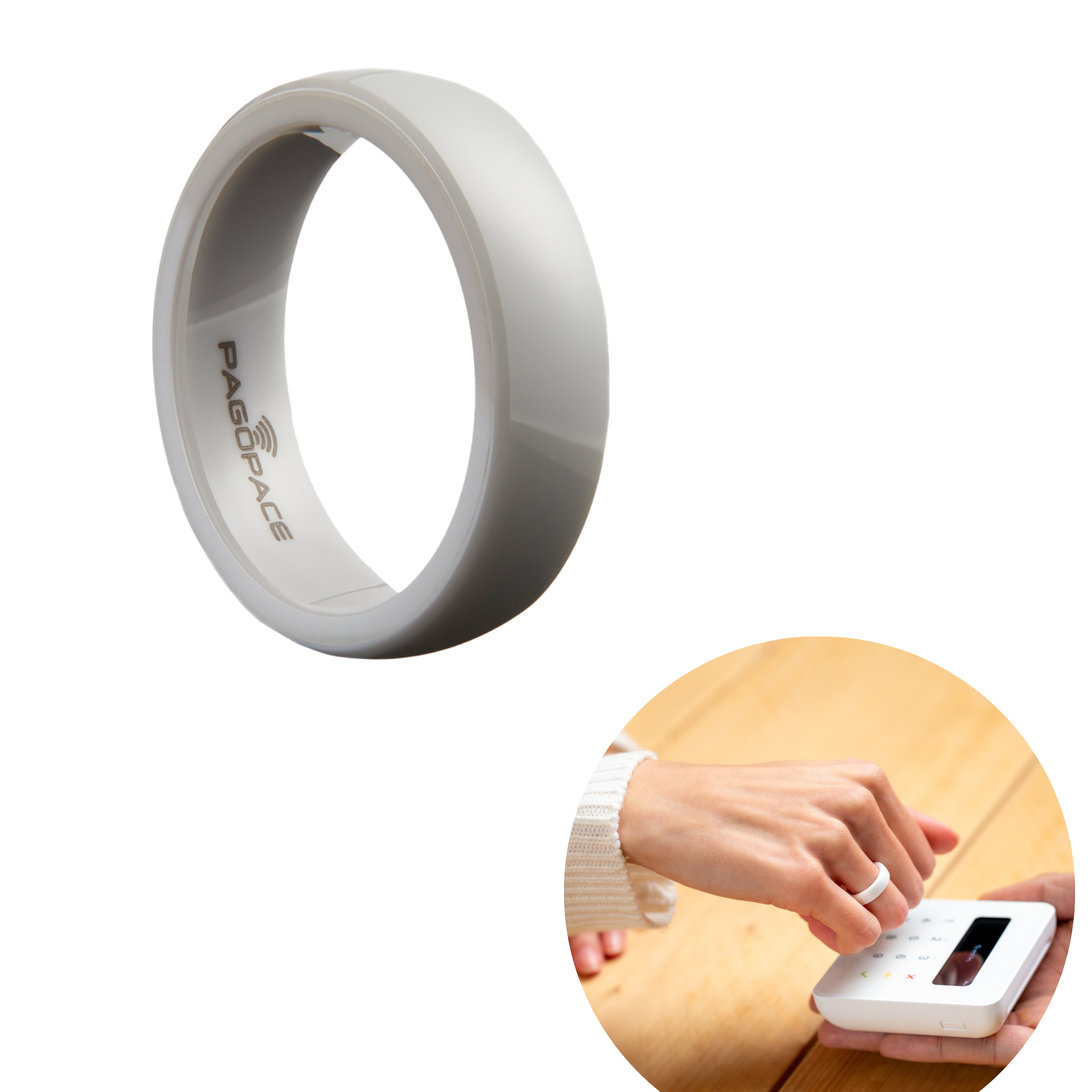 PAGOPACE Pearl White Größe 8 Bezahlring