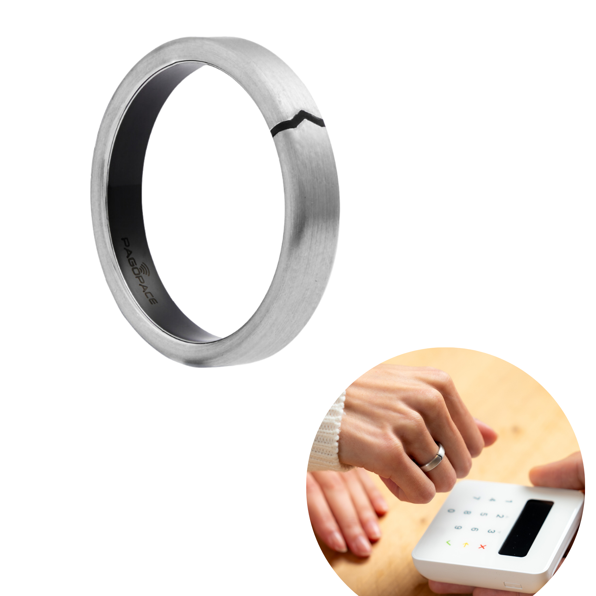 PAGOPACE Slim Silver Rough Größe 6 Bezahlring