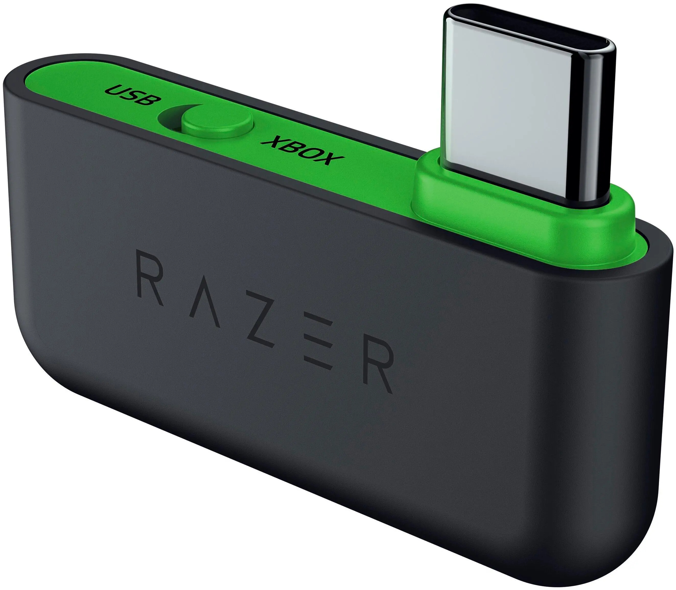 Czarny i zielony adapter USB Xbox Razer z portem USB-C.
