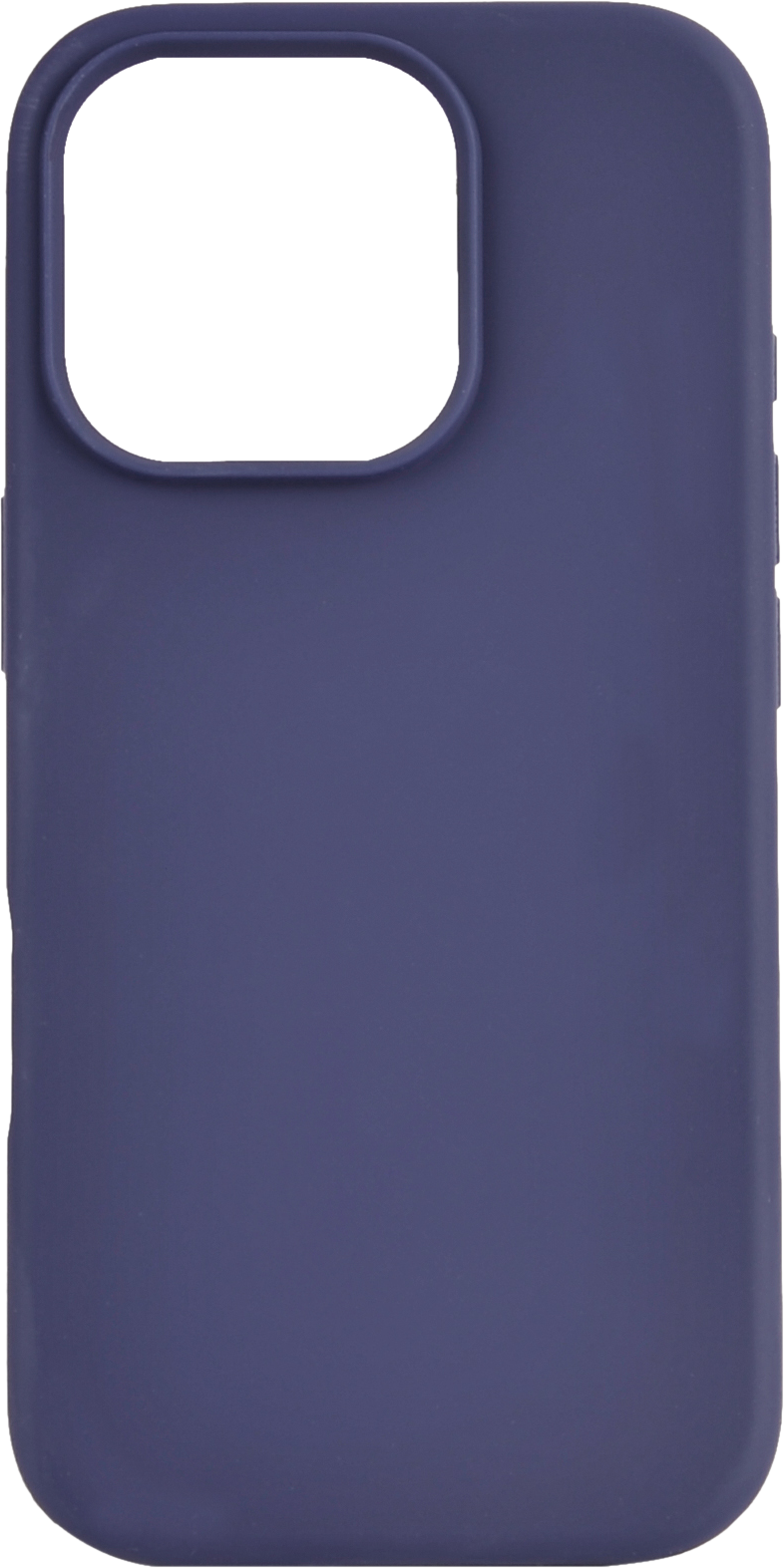 Une coque de téléphone bleu foncé avec une découpe pour l'appareil photo.
