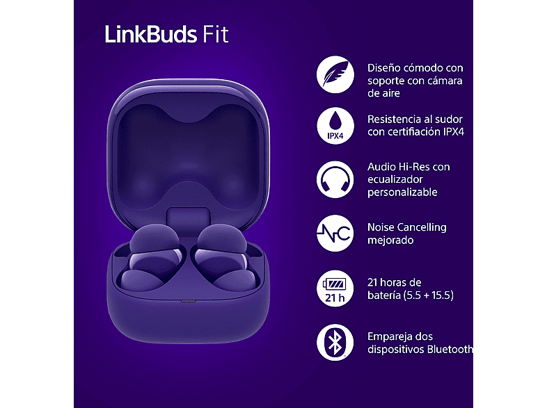 Auriculares True Wireless | Sony LinkBuds Fit, Cancelación de