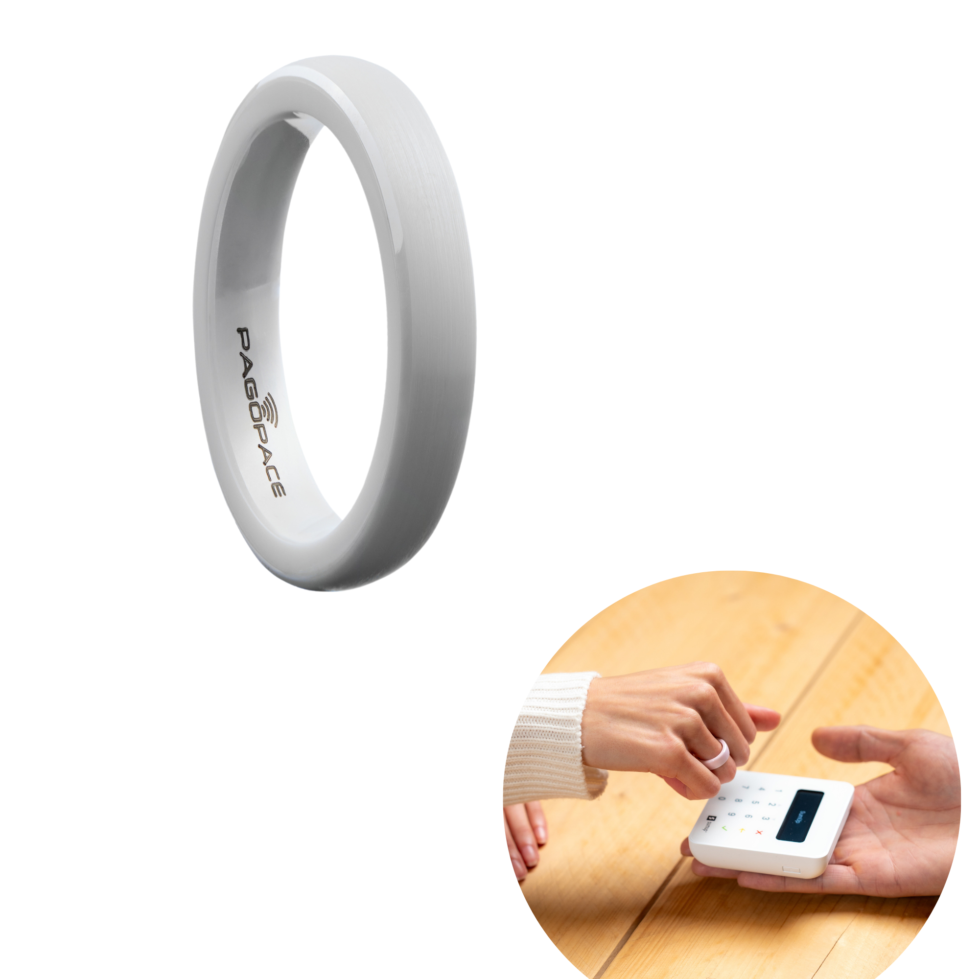 PAGOPACE Slim Pearl White Größe 9 Bezahlring