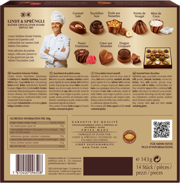 LINDT CONNAISSEURS Pralinés Assortiert