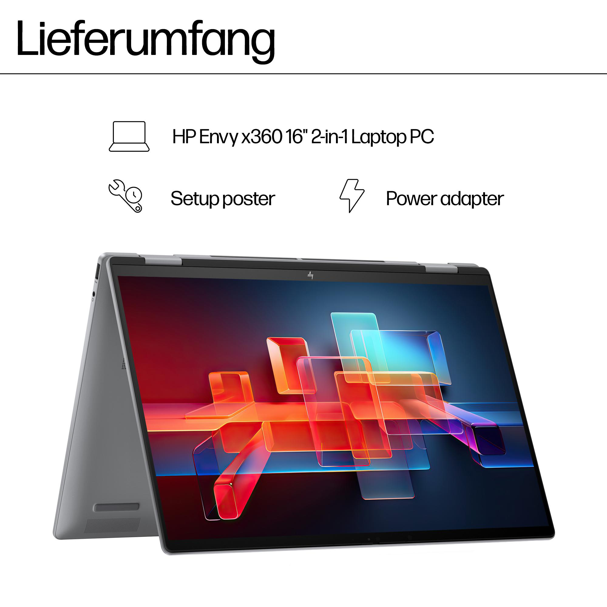 Ein Laptop mit Zubehör, platziert auf einem hellen Hintergrund.