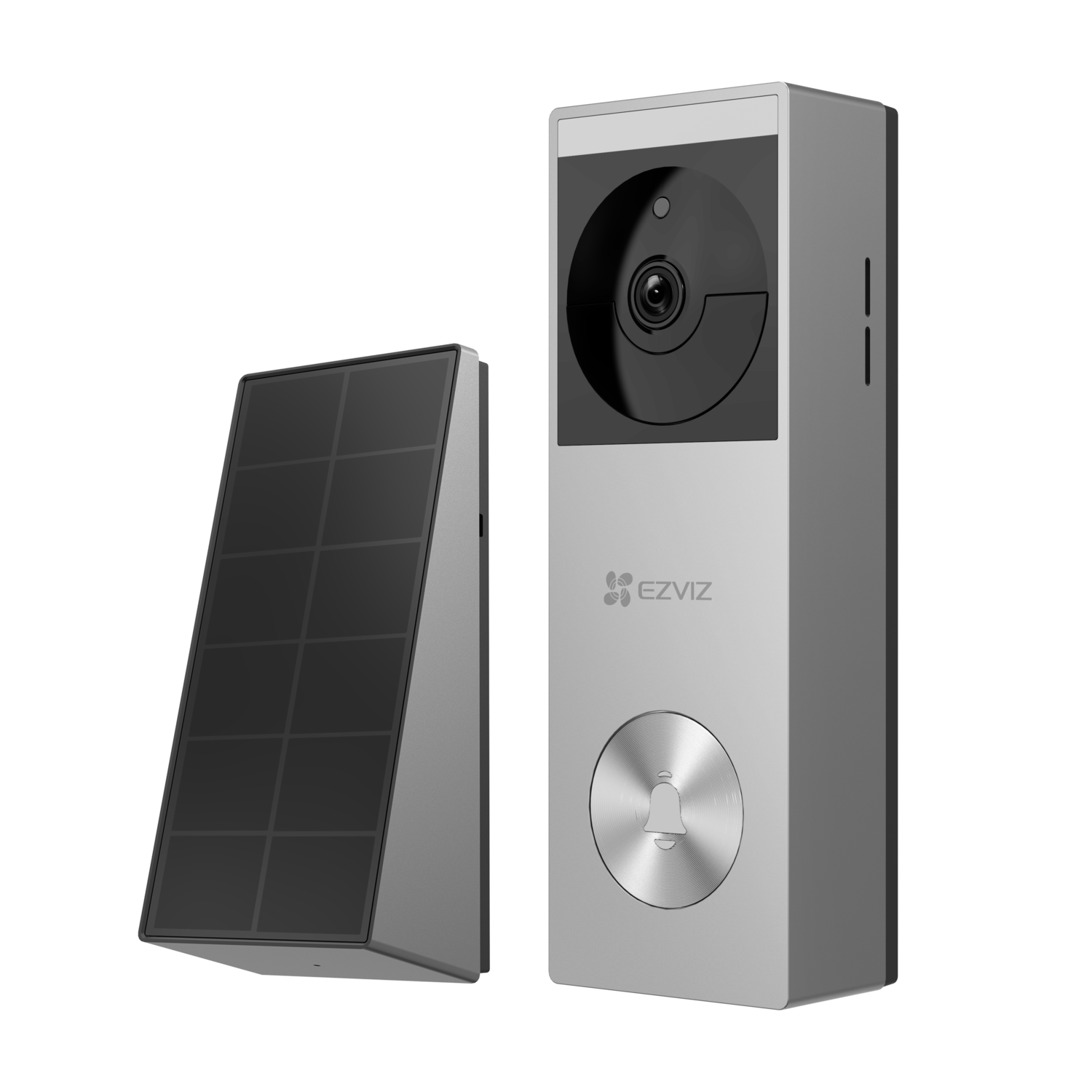 Ezviz HP3 Pro Deurbel - 2K - Oplaadbare batterij - Kleur nachtzicht - IP65 - Zonnepaneel - 32GB eMMC opslag - Tweeweg audio - Batterij of bedrade installatie - Zilver