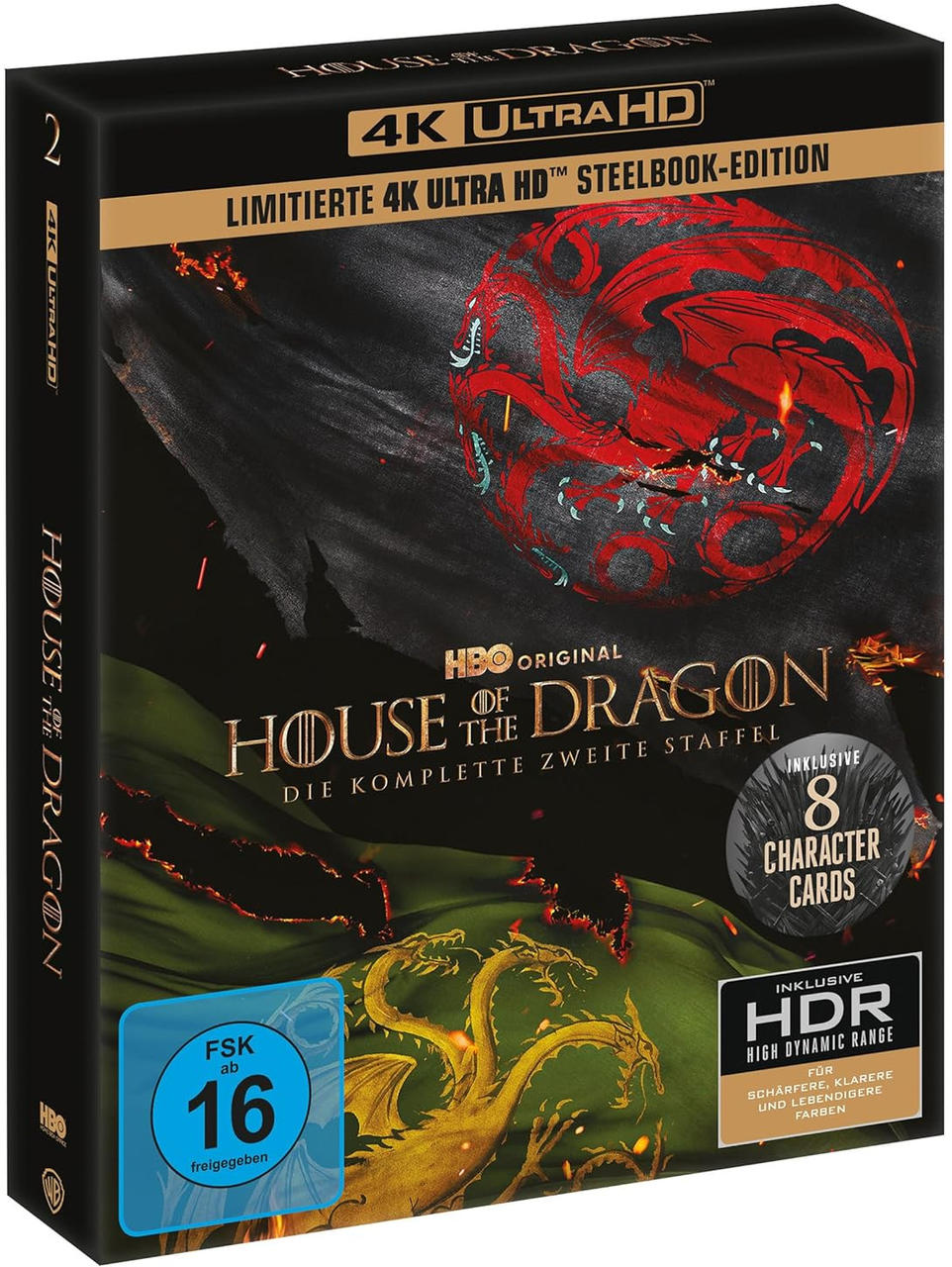 House of the Dragon 4K Ultra HD Blu-ray Box-Set. Enthält den Titel der Show und ein Drachenbild.