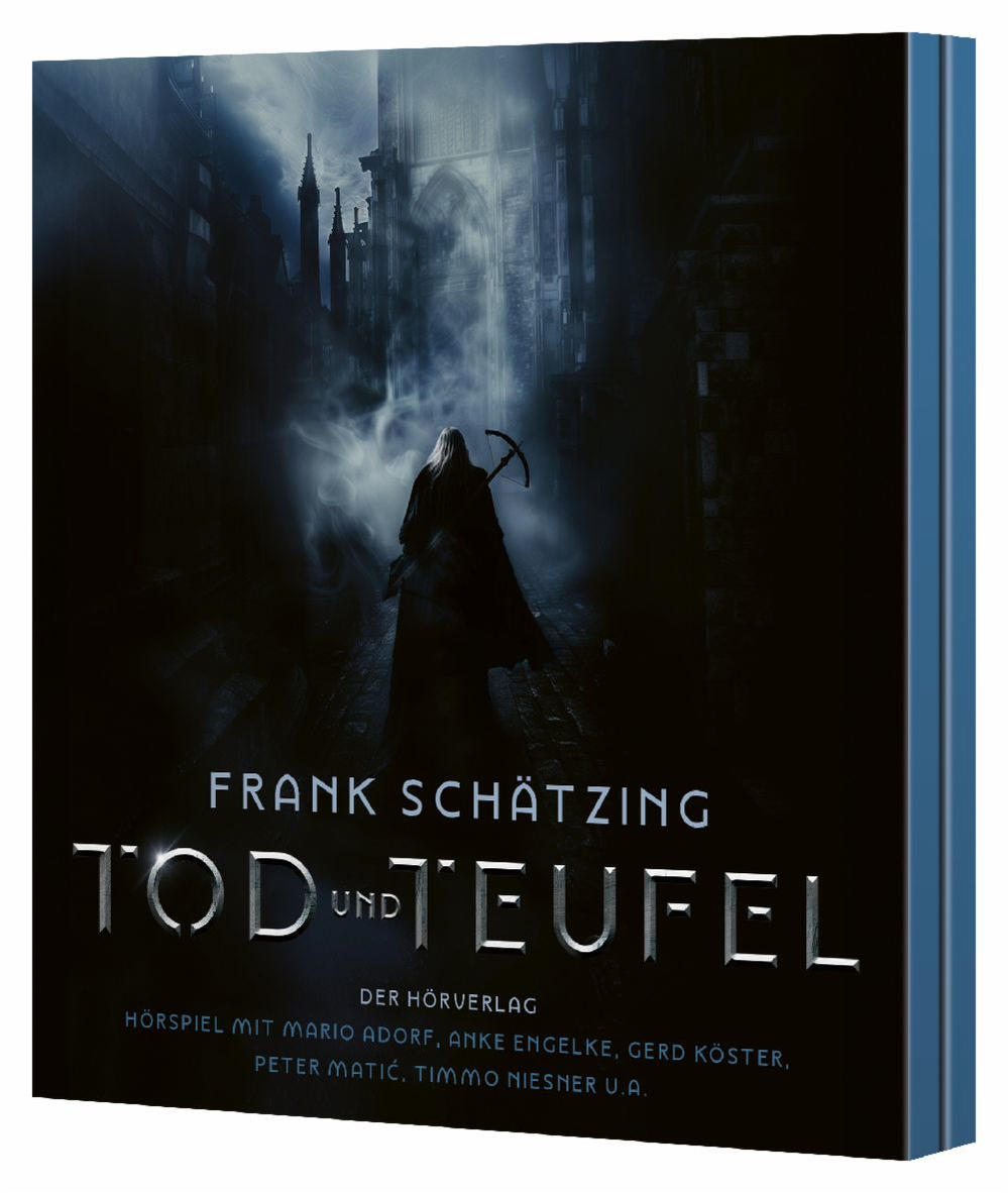 Buchcover mit dem Titel "Tod und Teufel". Zeigt eine vermummte Figur mit Spitzhacke.
