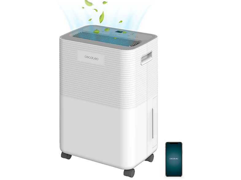Cecotec BigDry 8000 Expert Connected, Depósito 2 l, Cobertura 30 m², 16L/día, Temporizador 24h, White