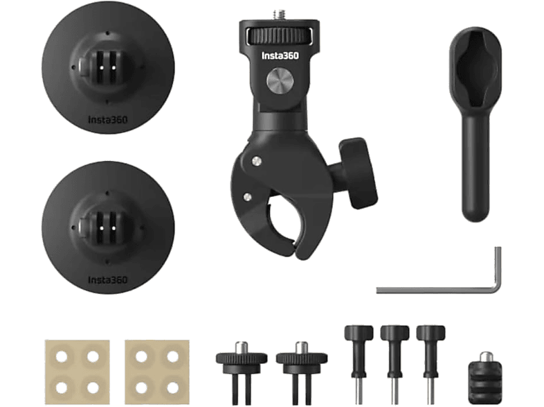 Kit accesorios cámara deportiva - Insta360 CINSAAVY, Montaje en Moto, Negro