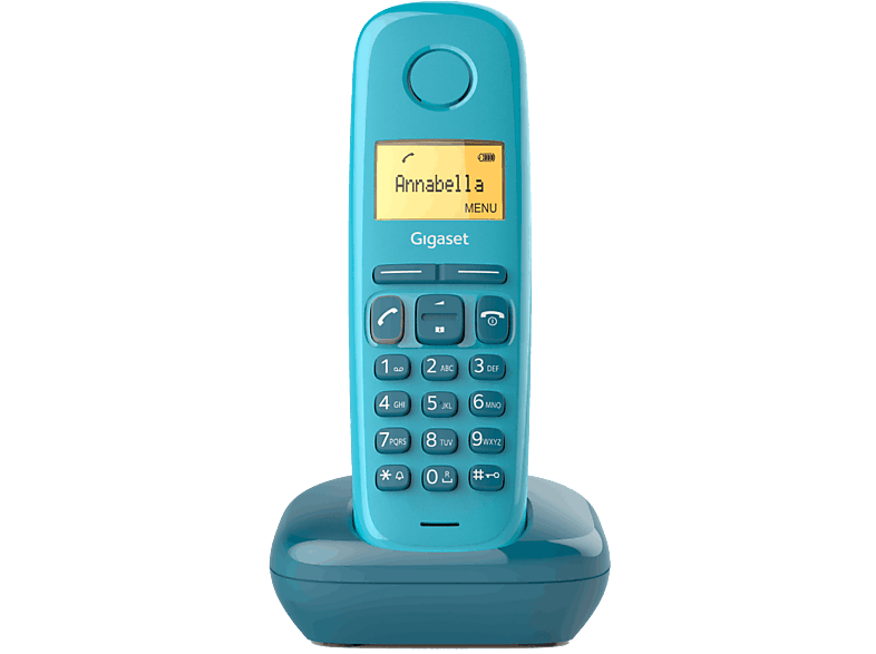 Teléfono - Gigaset A170, Single, Inalámbrico, Pantalla 1.5" iluminada, 50 contactos, Azul