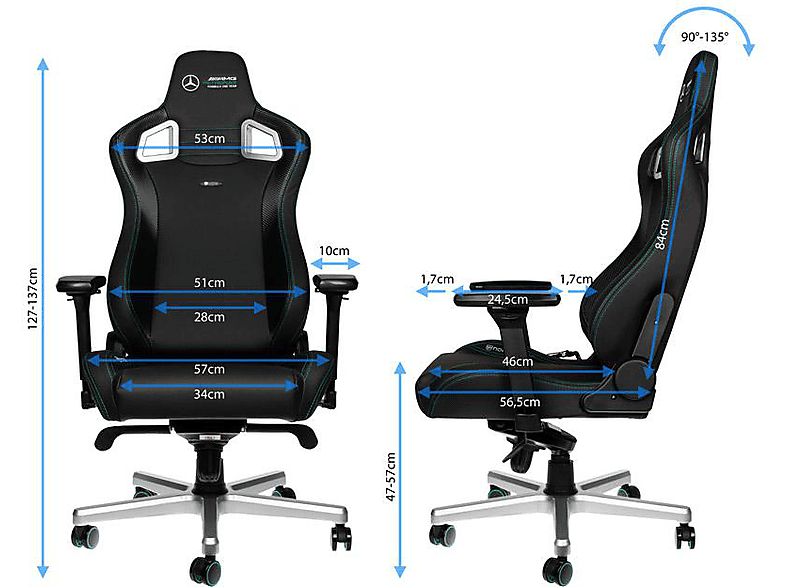Thumbnail - NOBLECHAIRS EPIC- Mercedes-AMG Petronas Formula One Team Edition Gaming Stuhl , Schwarz