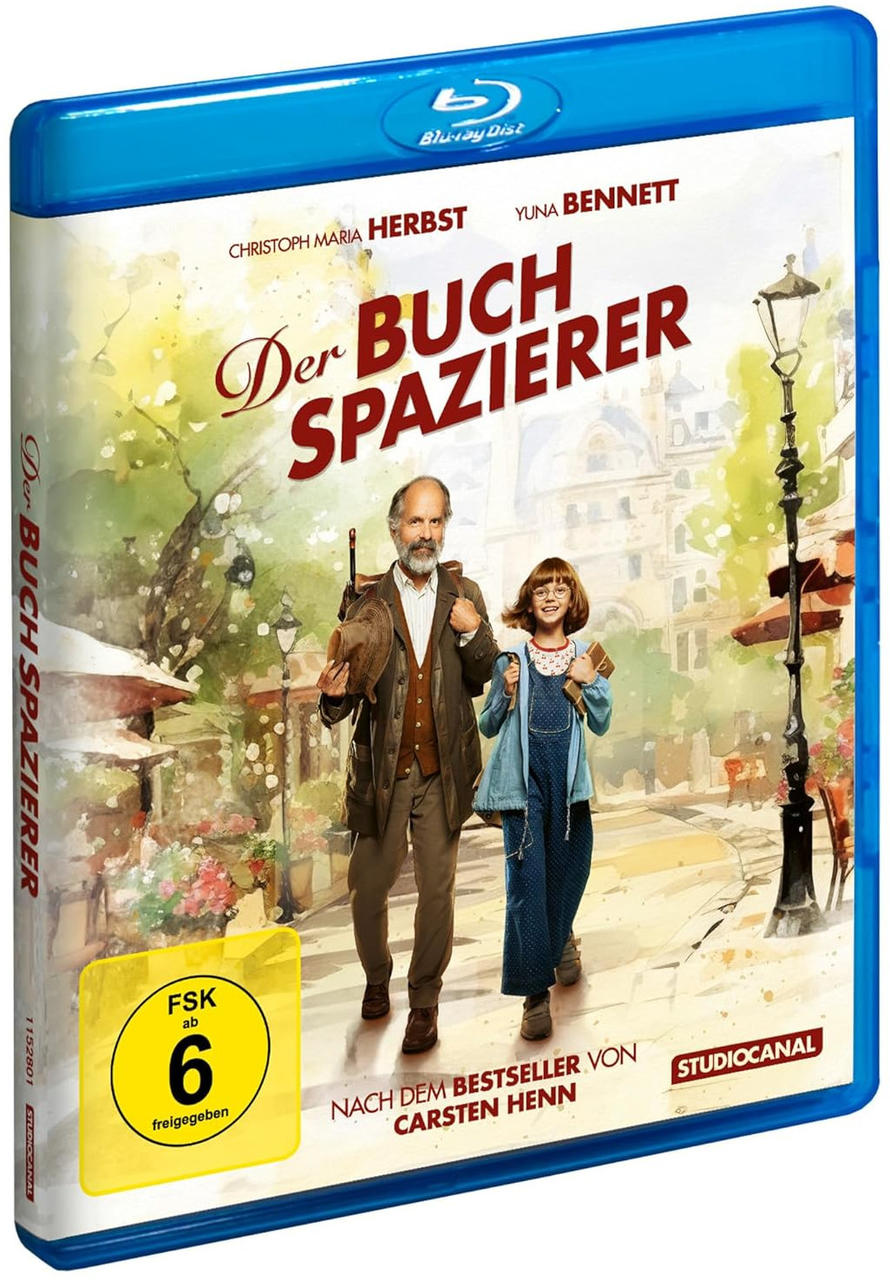 Blu-ray-Filmhülle mit einem Mann und einem Mädchen, die auf einer Straße gehen, Text auf Deutsch.