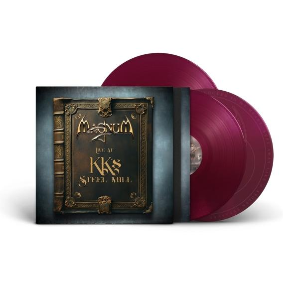 Albumcover: goldene Schrift, Buchdesign. Zwei weinrote Schallplatten auf weißem Grund.